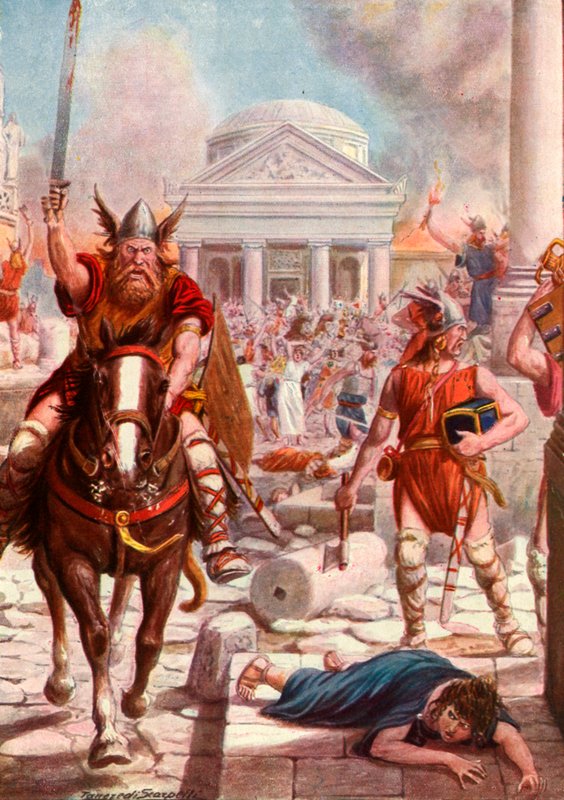 Barbarlar tarafından işgal edilen Roma by Tancredi Scarpelli