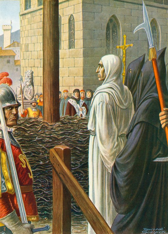 Savonarola, diri diri yakılmak üzere, 1498 by Tancredi Scarpelli
