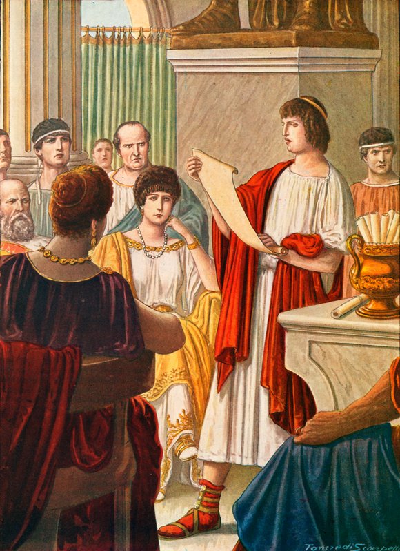 Virgil, şiirlerini Octavia ile Augustus