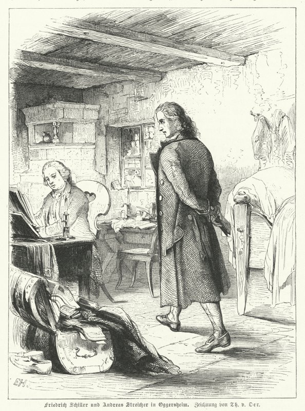 Alman şair ve oyun yazarı Friedrich Schiller, arkadaşı piyanist ve besteci Andreas Streicher ile Oggersheim