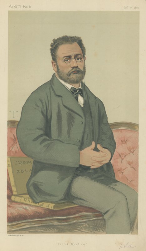 Emile Zola (renkli taş) by Theobald Chartran