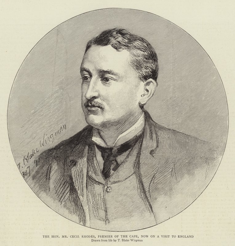 Cape Başbakanı Sayın Cecil Rhodes şimdi İngiltere'yi ziyaret ediyor by Theodore Blake Wirgman
