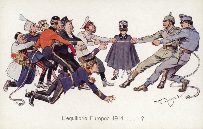 1. Dünya Savaşı Müttefikleri, Merkezi Güçler ile halat çekme oyunu oynuyor by Theodore Zasche