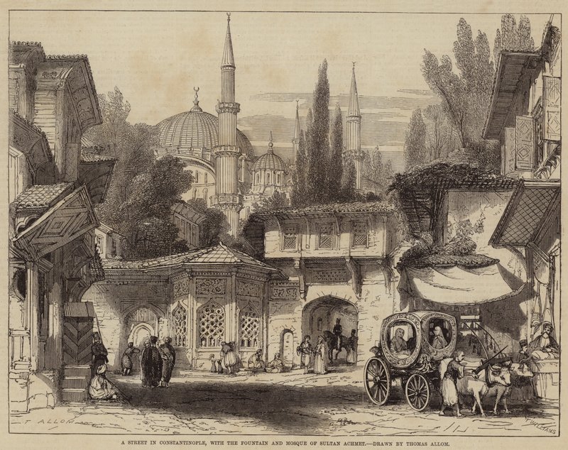 Sultan Ahmet Camii ve Çeşmesi ile Konstantinopolis