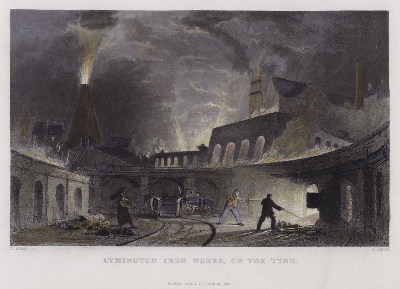 Tyne üzerinde Lymington Demir İşleri, by Thomas Allom