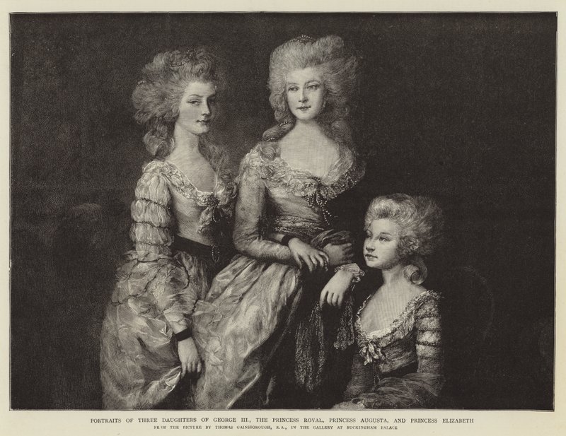 George III, Prenses Kraliyet, Prenses Augusta ve Prenses Elizabeth'in Üç Kızının Portreleri by Thomas Gainsborough