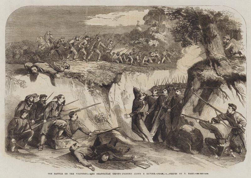 Volturno Savaşı, Napoliten Birliklerin Geçit Geçidi by Thomas Nast