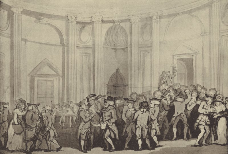 Sir Robert Taylor?s Rotunda, Bank of England, Menkul Kıymetler Borsası olarak kullanıldığında by Thomas Rowlandson