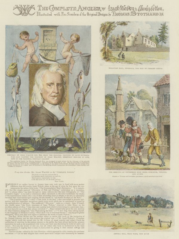 The Complete Angler, Izaak Walton ve Charles Cotton (chromolitho) by Thomas Stothard