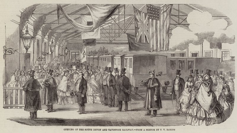 Opening of the South Devon and Tavistock Railway  by Thomas Valentine Robins