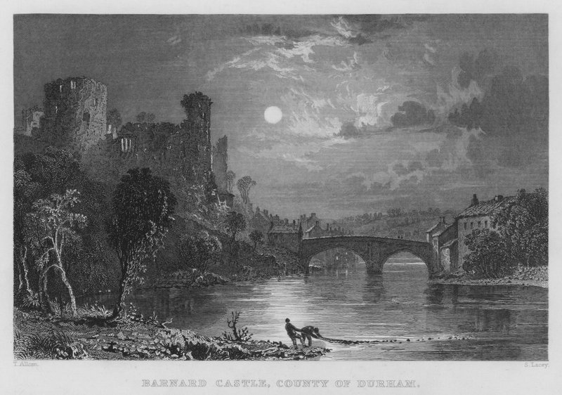 Barnard Kalesi, Durham İlçesi (gravür) by Thomas (after) Allom