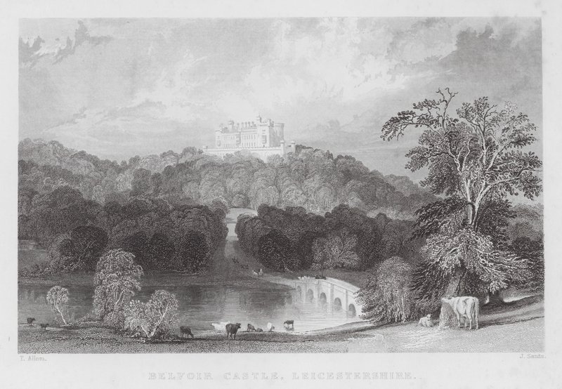 Belvoir Kalesi, Leicestershire (gravür) by Thomas (after) Allom