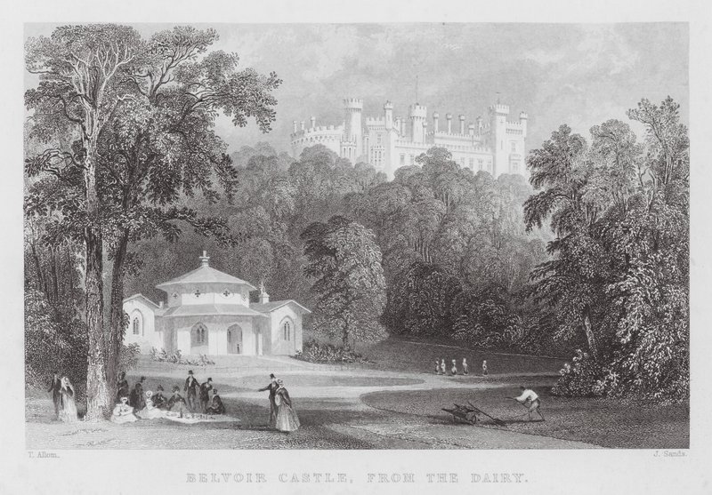 Mandıradan Belvoir Kalesi (gravür) by Thomas (after) Allom