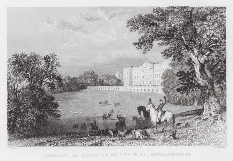 Burley veya Burleigh on the Hill, Rutlandshire (gravür) by Thomas (after) Allom