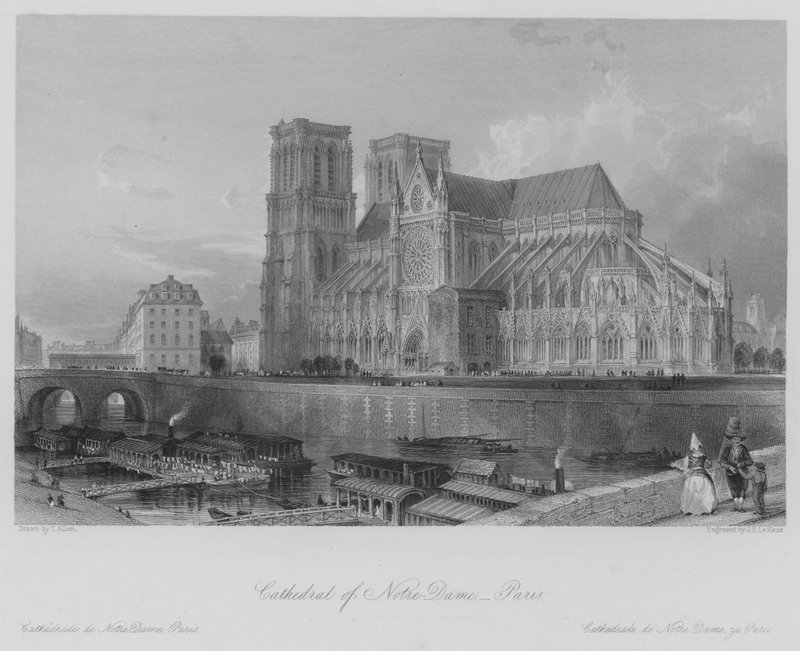Notre-Dame Katedrali, Paris (gravür) by Thomas (after) Allom