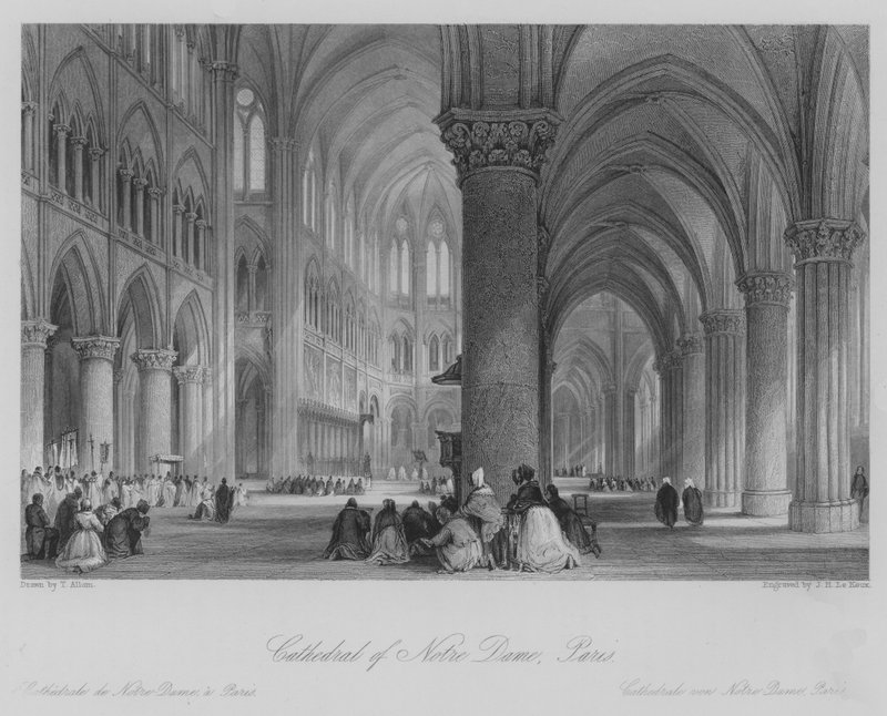 Notre Dame Katedrali, Paris (gravür) by Thomas (after) Allom