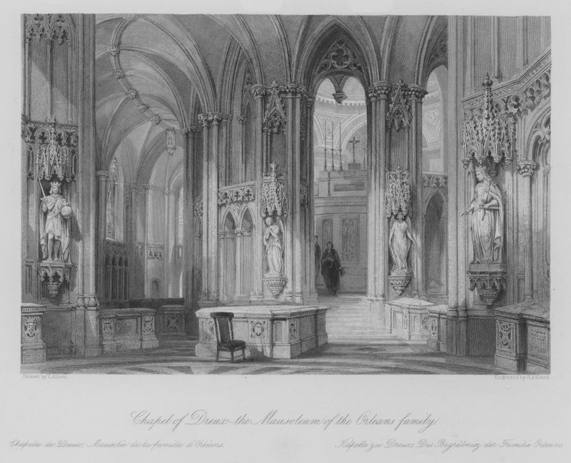Dreux Şapeli, Orleans ailesinin Mozolesi (gravür) by Thomas (after) Allom
