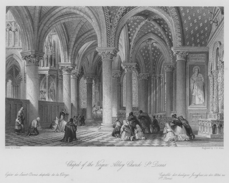 Bakire Şapeli, Abbey Kilisesi, St Denis (gravür) by Thomas (after) Allom