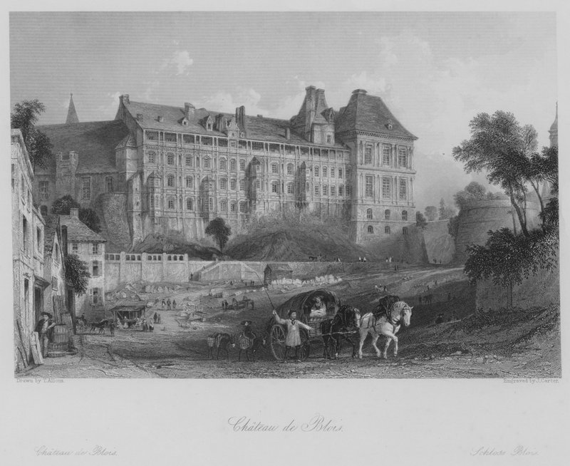 Chateau de Blois (gravür) by Thomas (after) Allom