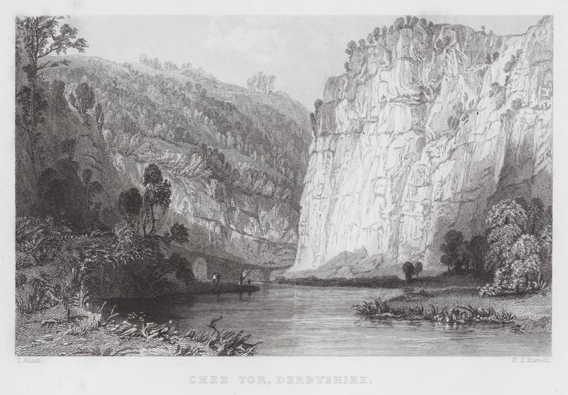 Chee Tor, Derbyshire (gravür) by Thomas (after) Allom