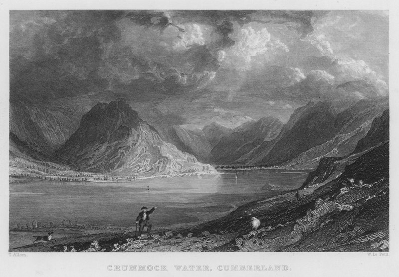 Crummock Su, Cumberland (gravür) by Thomas (after) Allom