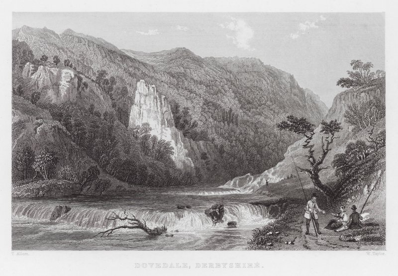 Dovedale, Derbyshire (gravür) by Thomas (after) Allom