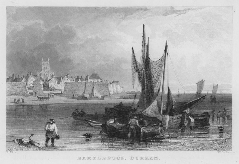 Hartlepool, Durham (gravür) by Thomas (after) Allom