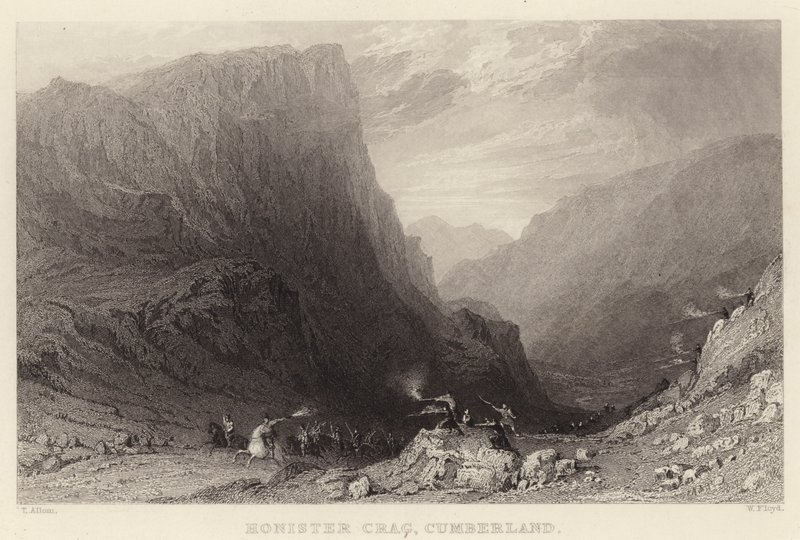 Honister Crag, Cumberland (gravür) by Thomas (after) Allom