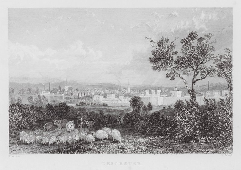 Leicester (gravür) by Thomas (after) Allom