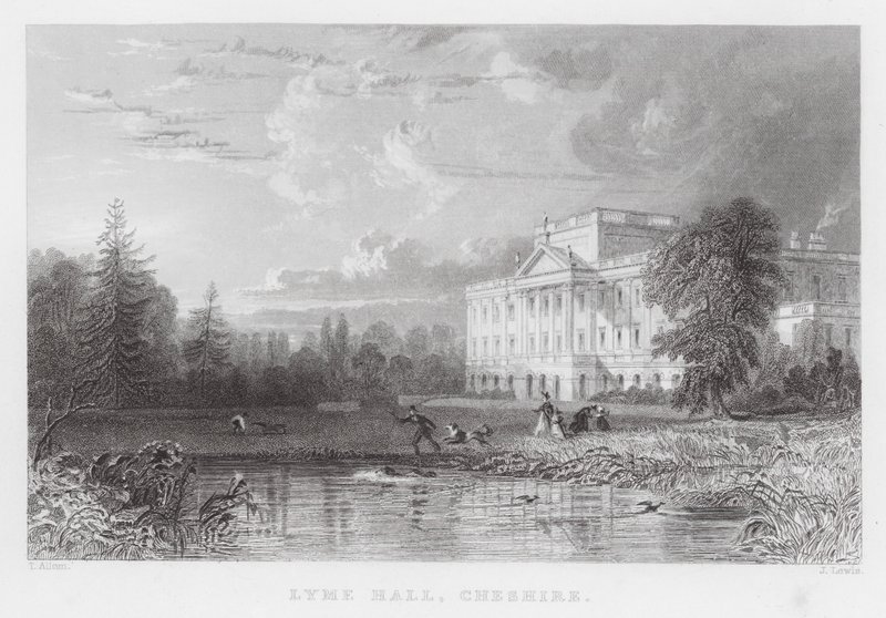 Lyme Hall, Cheshire (gravür) by Thomas (after) Allom