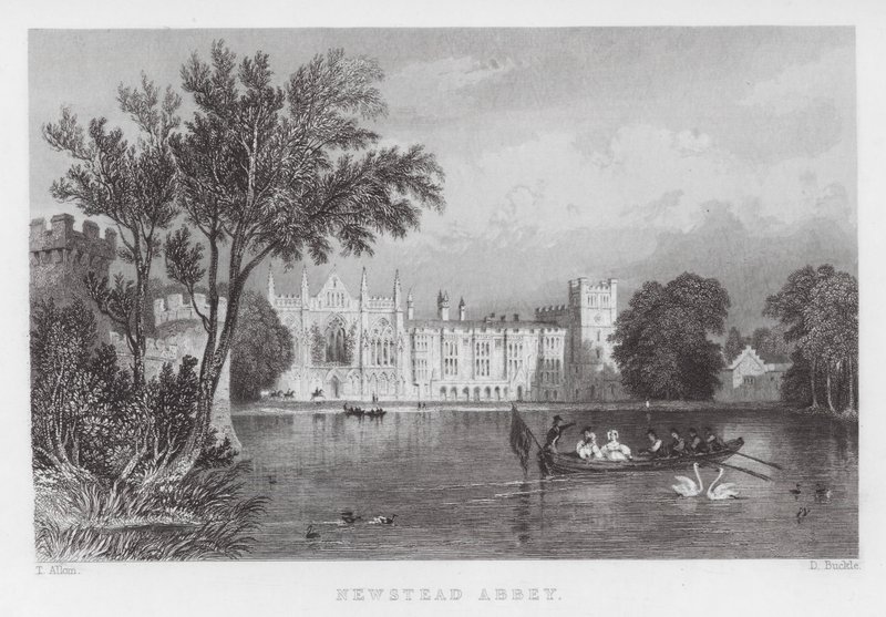 Newstead Manastırı (gravür) by Thomas (after) Allom