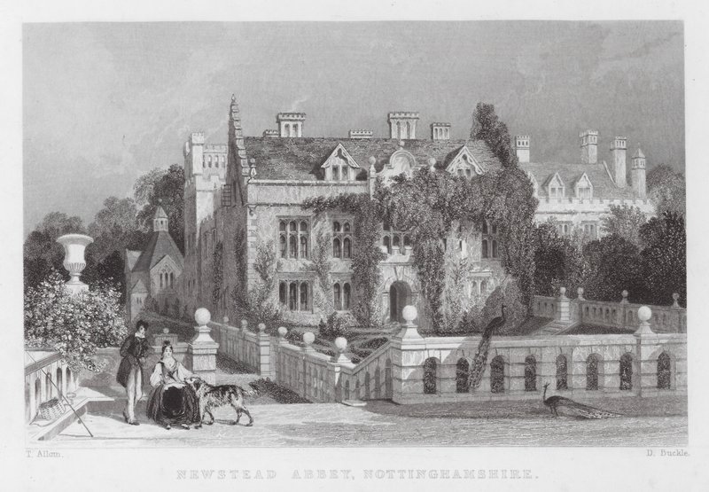 Newstead Manastırı, Nottinghamshire (gravür) by Thomas (after) Allom