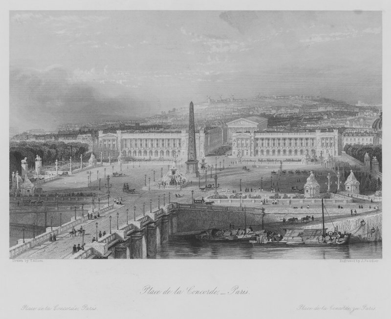 Place de la Concorde, Paris (gravür) by Thomas (after) Allom