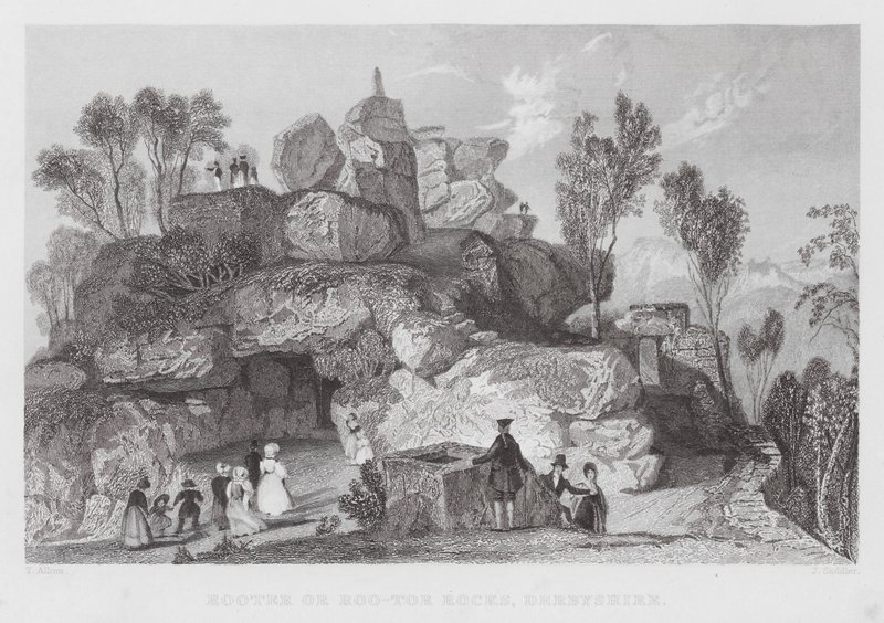 Rooter veya Roo-tor Rocks, Derbyshire (gravür) by Thomas (after) Allom