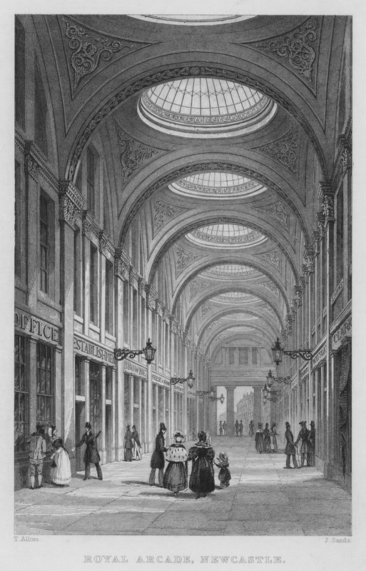 Royal Arcade, Newcastle (gravür) by Thomas (after) Allom