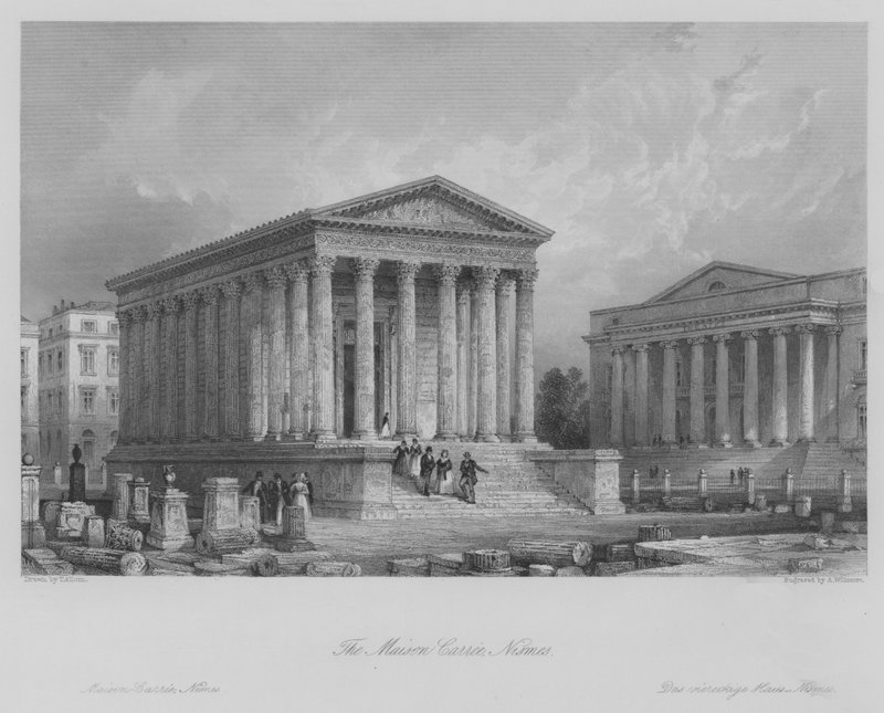 Maison Carree, Nismes (gravür) by Thomas (after) Allom