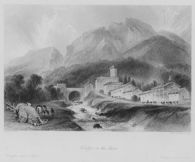 Voireppe, Isere üzerinde (gravür) by Thomas (after) Allom