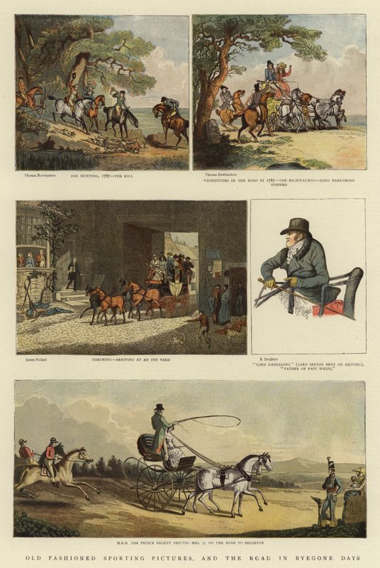 Eski Moda Spor Resimleri ve Byegone Günlerinde Yol (renkli taş) by Thomas (after) Rowlandson