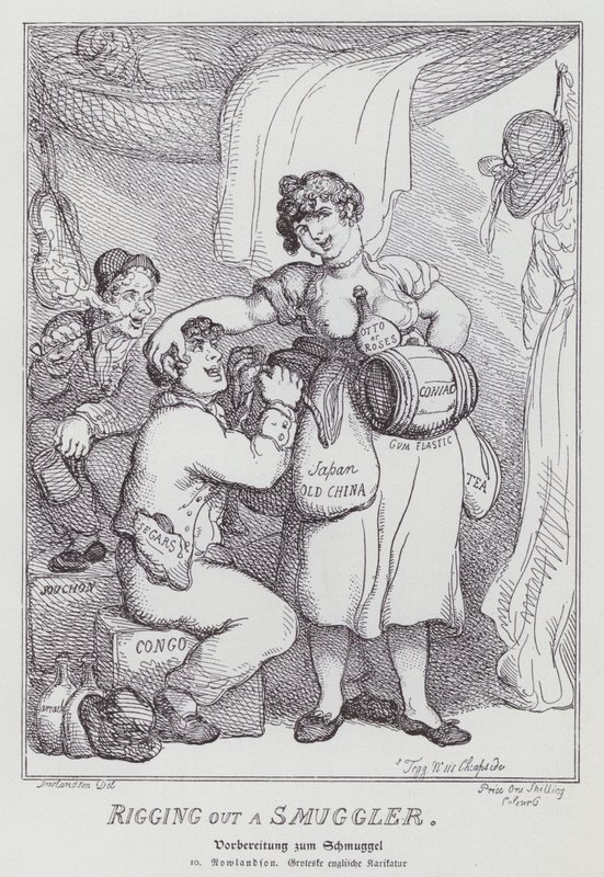 Bir Kaçakçıyı Teçhiz Etmek (lito) by Thomas (after) Rowlandson