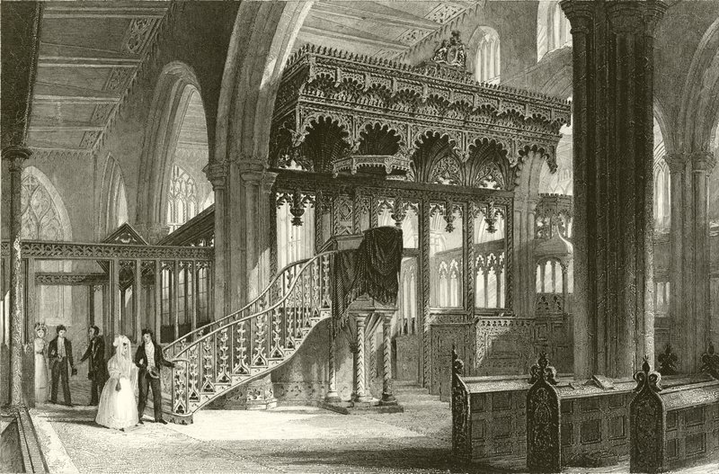 Sefton Church, Lancashire  by Thomas Allom