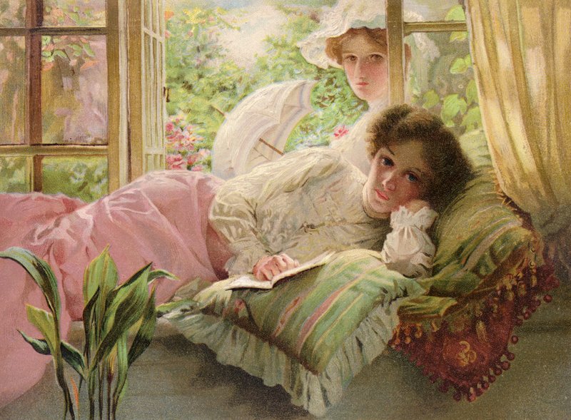 Annenin dinlenme zamanı (renkli taş) by Thomas Benjamin Kennington