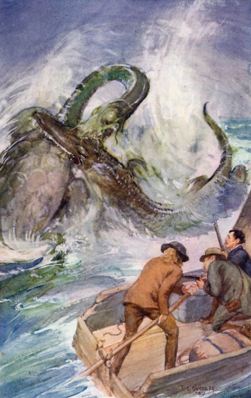 Jules Verne'in Dünyanın Merkezine Yolculuk için İllüstrasyonu (renkli lito) by Thomas Cantrell Dugdale