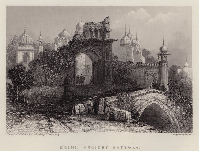 Delhi, Antik Ağ Geçidi (renkli taş) by Thomas Colman (after) Dibdin