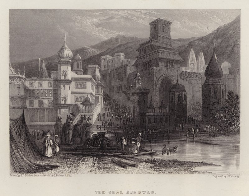 Ghat, Hurdwar (renkli taş) by Thomas Colman (after) Dibdin