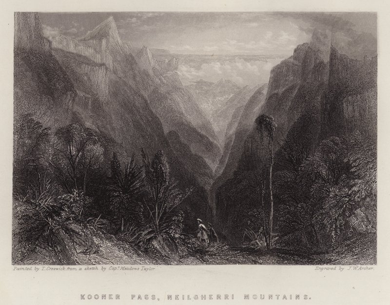 Kooner Geçidi, Neilgherri Dağları (renkli taş) by Thomas Creswick