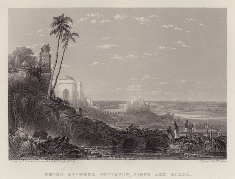 Futtipur, Sikri ve Biana (renkli taş) arasındaki kalıntılar by Thomas Creswick