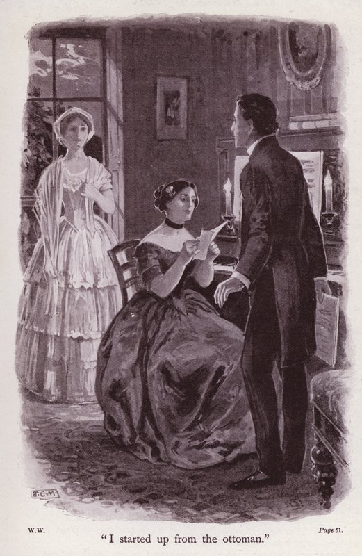 Wilkie Collins tarafından Beyazlı Kadın için İllüstrasyon (litho) by Thomas Eyre Macklin