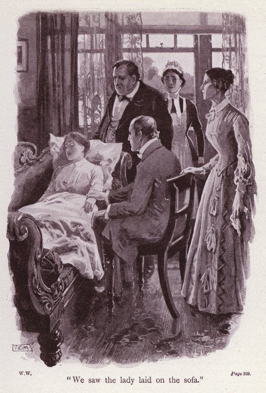 Wilkie Collins tarafından Beyazlı Kadın için İllüstrasyon (litho) by Thomas Eyre Macklin