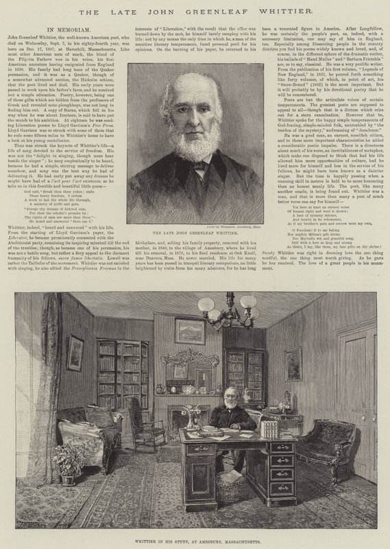 Merhum John Greenleaf Whittier by Thomas Harrington Wilson