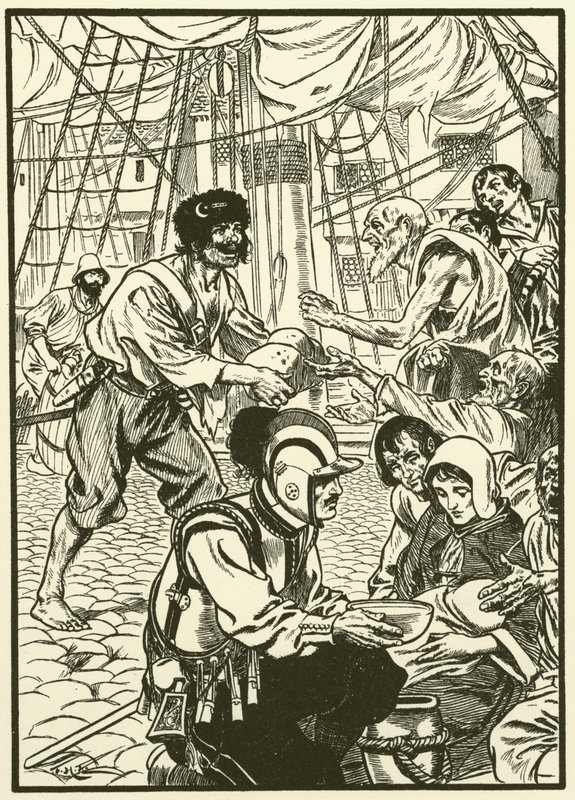 Aç Vatandaşları Beslemek (gravür) by Thomas Heath Robinson
